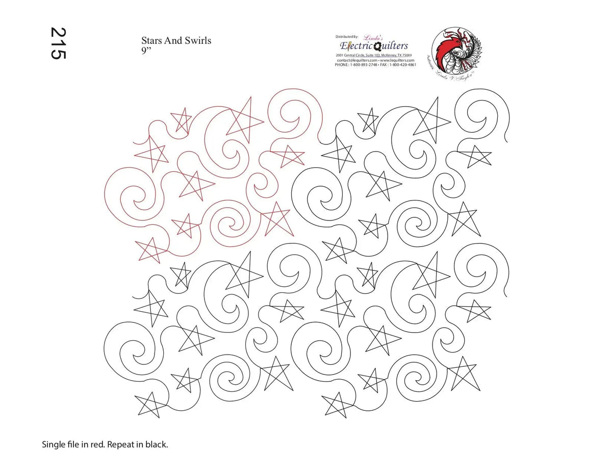 215 Stars And Swirls Pantograph by Linda V. Taylor