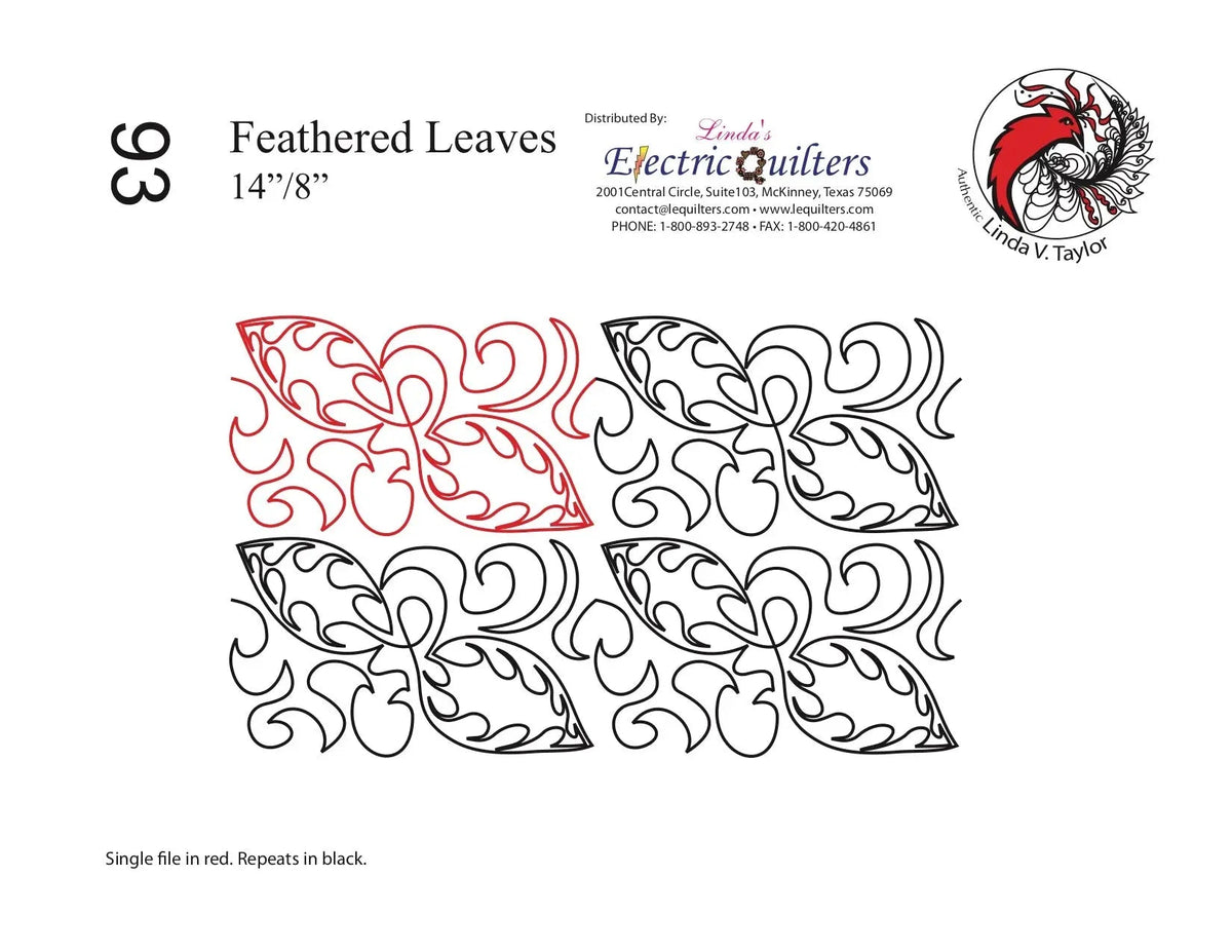 093 Feathered Leaves Pantograph by Linda V. Taylor