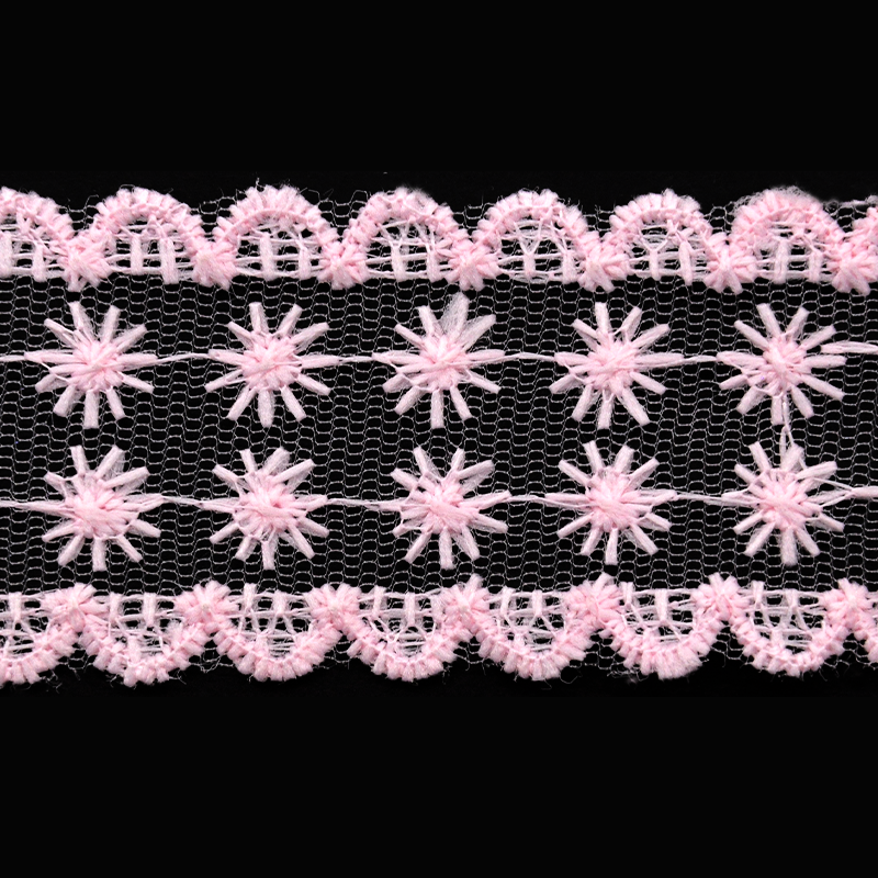 Lace Trimming - 1 1/2-Inch Width (10 Yard Roll) - BFL-100-20 Pink