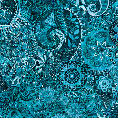 Lagoon Mystique Blender Wideback Cotton Fabric Per Yard