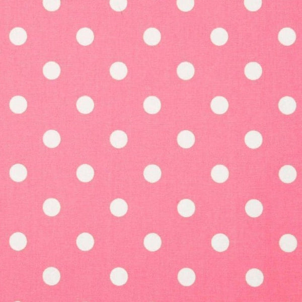 Light Pink White Small Polka Dot Print Poly Cotton Fabric