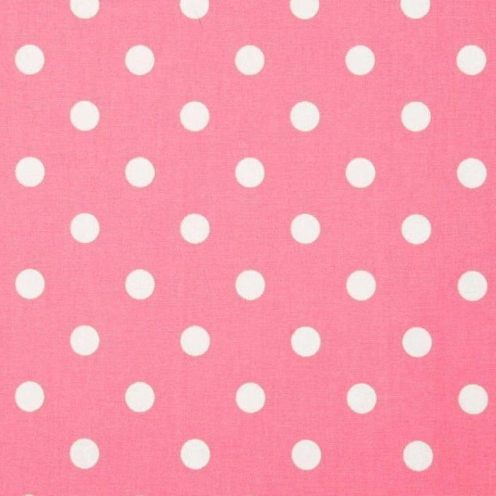 Light Pink White Small Polka Dot Print Poly Cotton Fabric