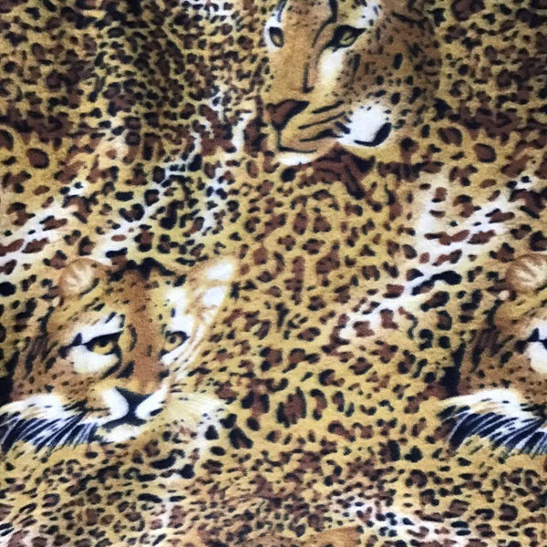 Leopard Face Print Fleece Fabric