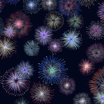 Light Up the Sky Ink Digital Cuddle Fabric per yard