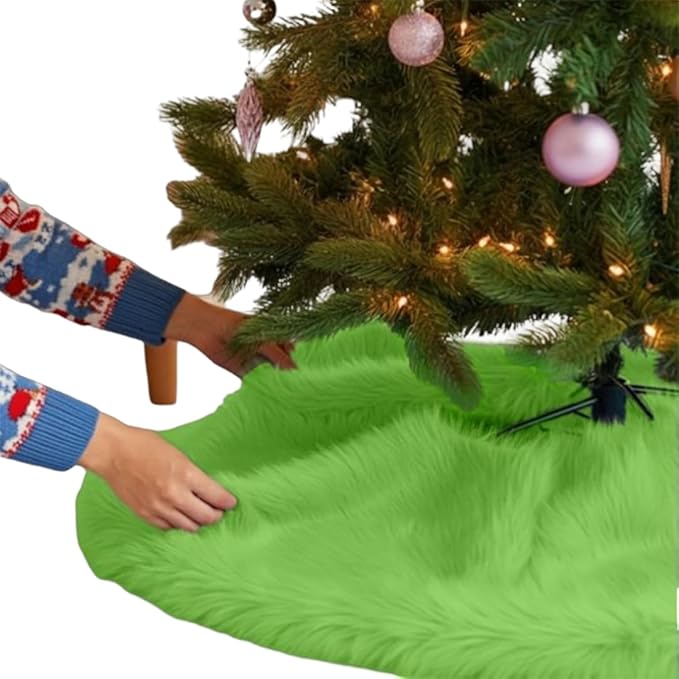 Premium Faux Fur Christmas Tree Skirt - 60 Inch | Luxurious Decoration