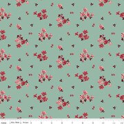 Love You Always Flower Toss Sage Cotton 43"/44" Fabric Per Yard
