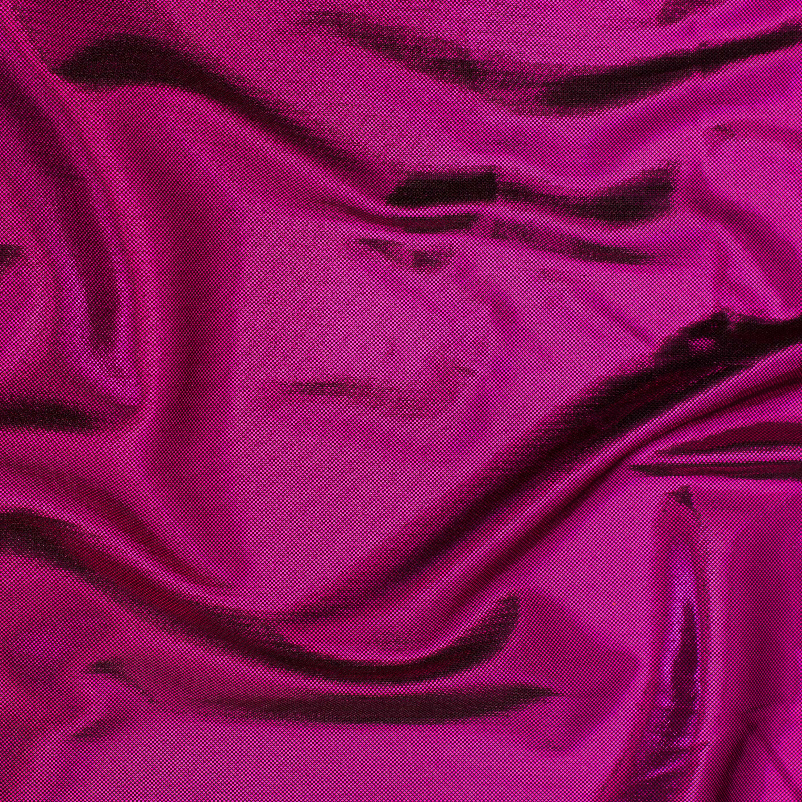  Bohemian Magic Illusion on Nylon Spandex Tricot Fabric | Spandex Palace Black Fuchsia