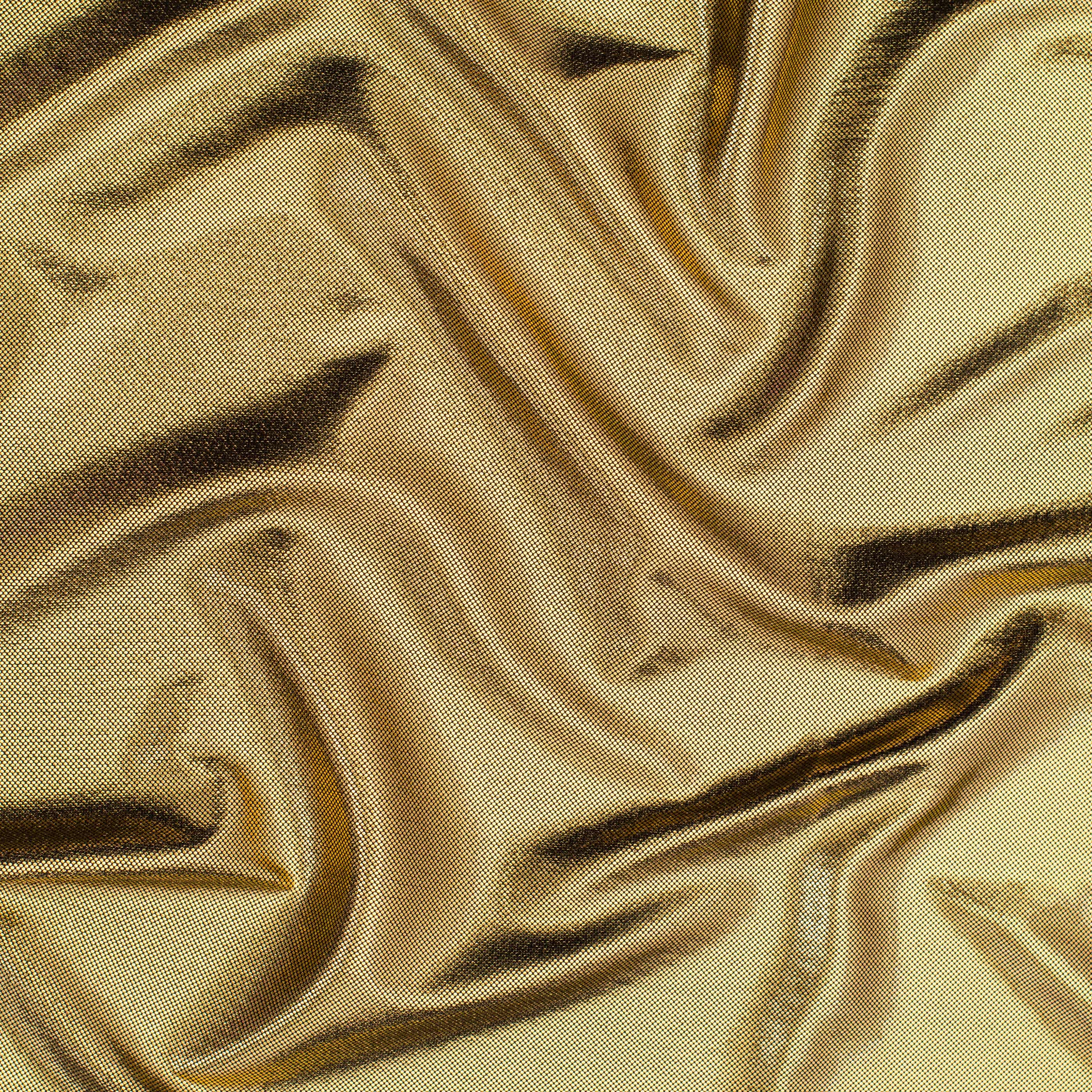  Bohemian Magic Illusion on Nylon Spandex Tricot Fabric | Spandex Palace Black Gold