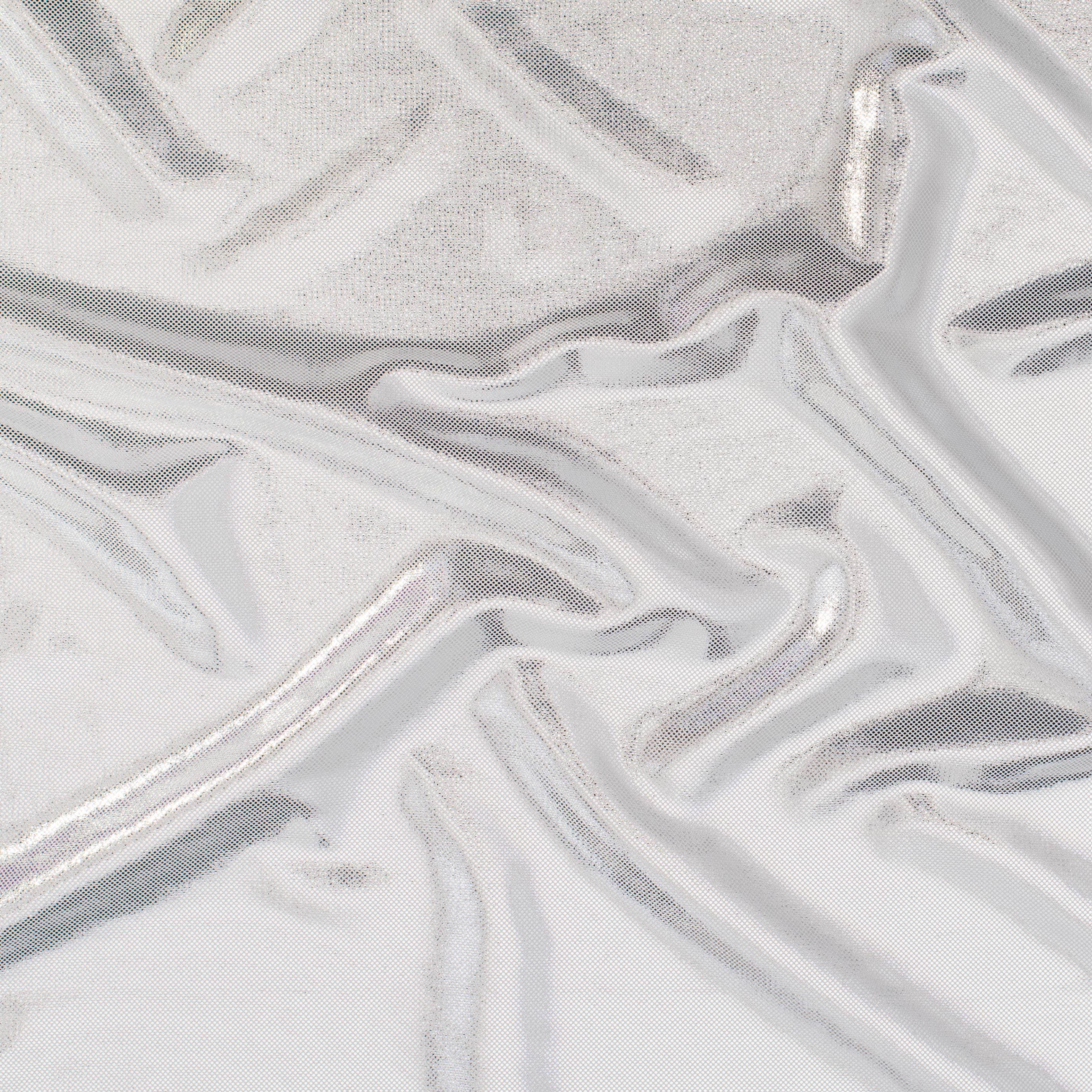  Bohemian Magic Illusion on Nylon Spandex Tricot Fabric | Spandex Palace White Silver