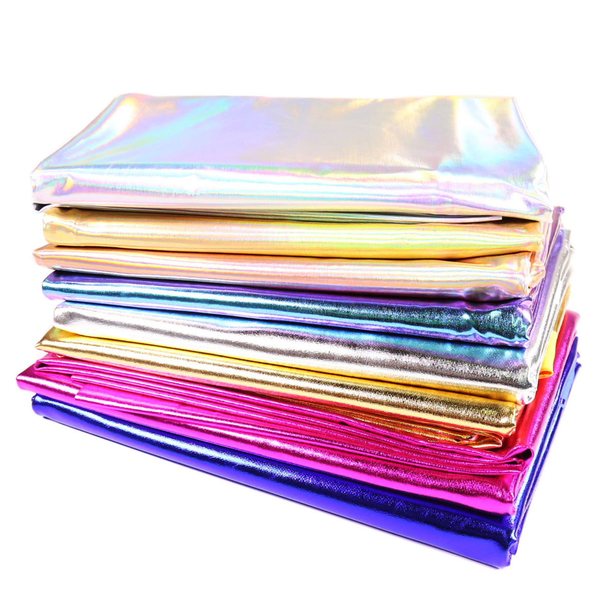 Hologram Metallic Spandex Fabric by the Yard | 4-Way Stretch | Silver