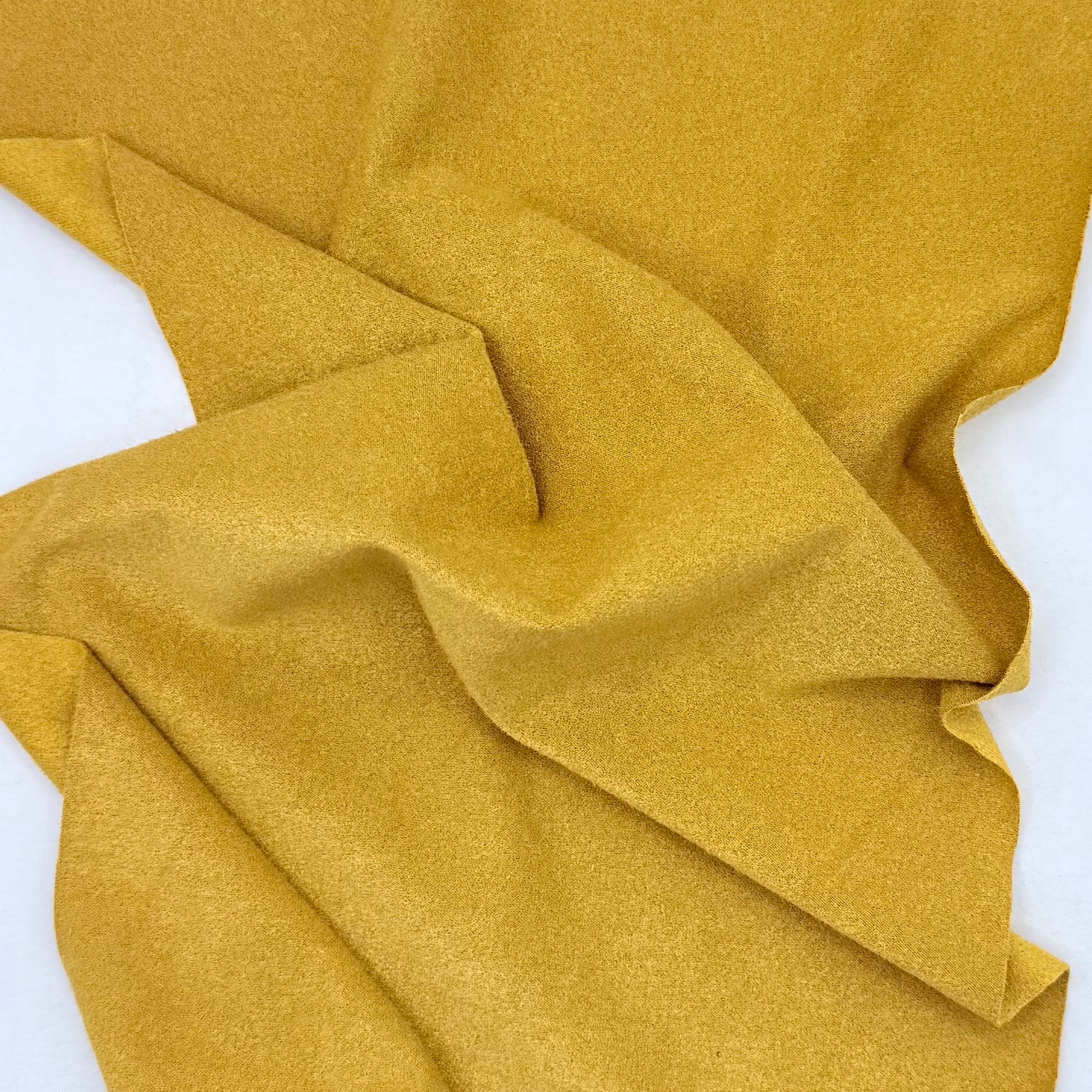 Micro Suede Fabric – Mustard Soft Stretch Spandex 58/60 Inch