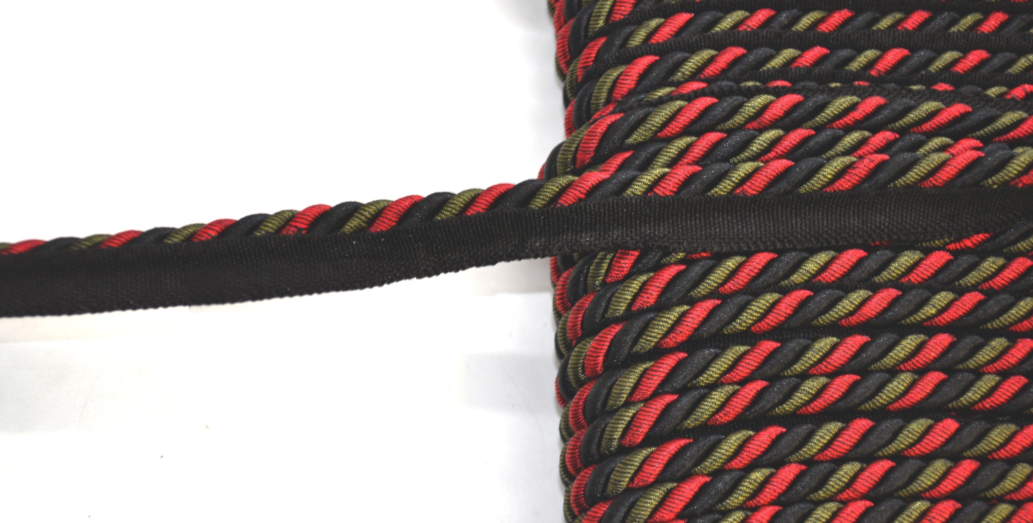 Milante Collection - 3/8" CORD WITH LIP (50 Yard Roll) - BC-1023-02/36 Red and Black