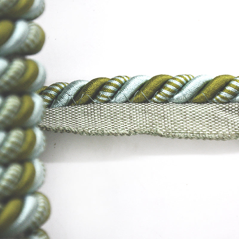 Milante Collection - 3/8" CORD WITH LIP (50 Yard Roll) - BC-1023-03/14 Turquoise and Green
