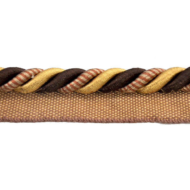 Milante Collection - 3/8" CORD WITH LIP (50 Yard Roll) - BC-1023-06/38 Rust, Brown and Gold