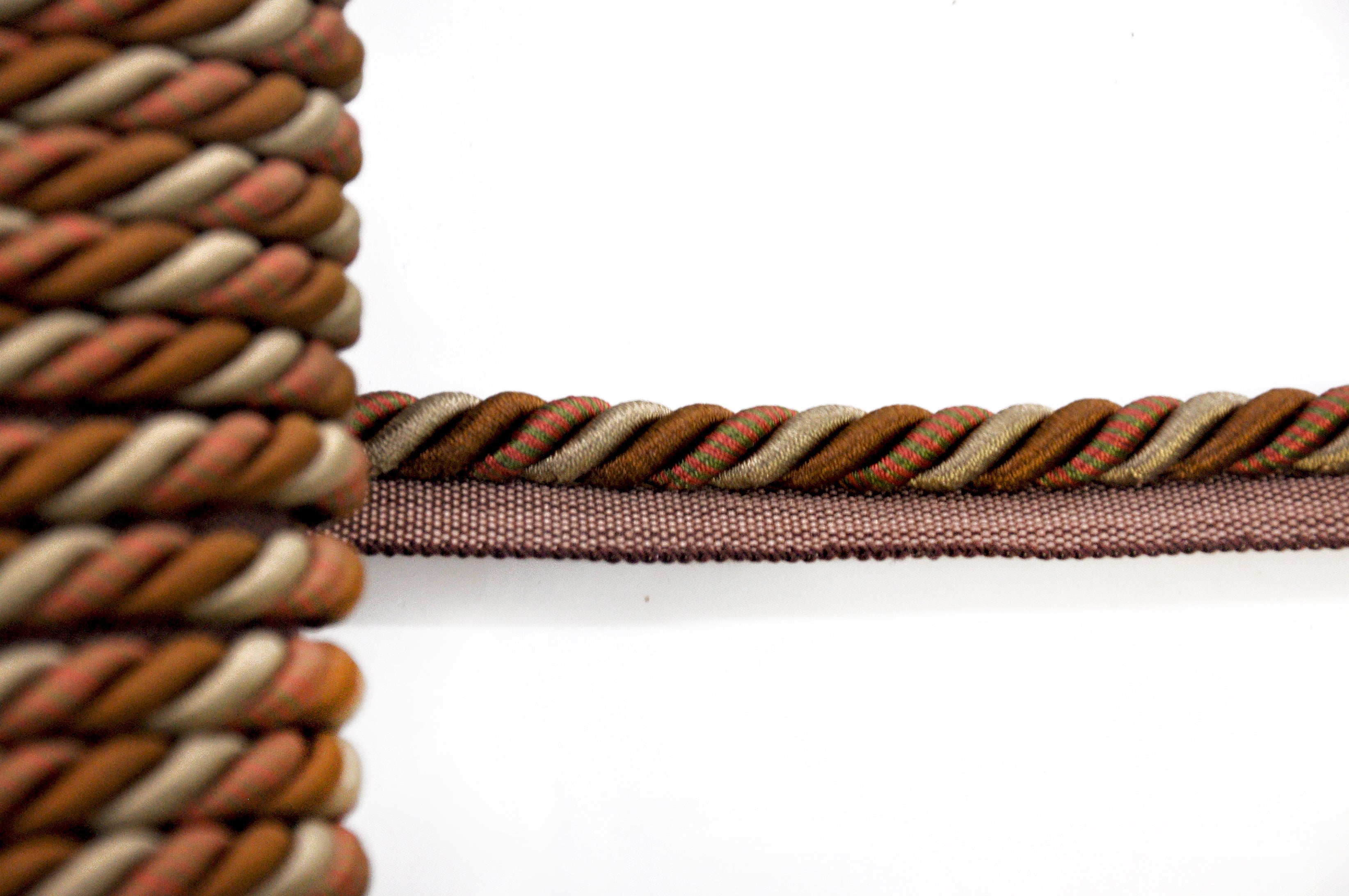 Milante Collection - 3/8" CORD WITH LIP (50 Yard Roll) - BC-1023-18/25 Brown and Green