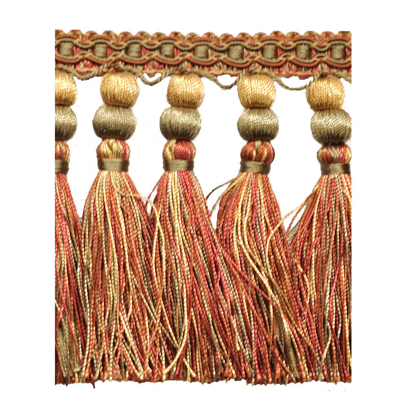 Milante Collection - 4 1/2" Tassel Fringe (25 Yard Roll) - BF-1477-88/06 Brick and Brown
