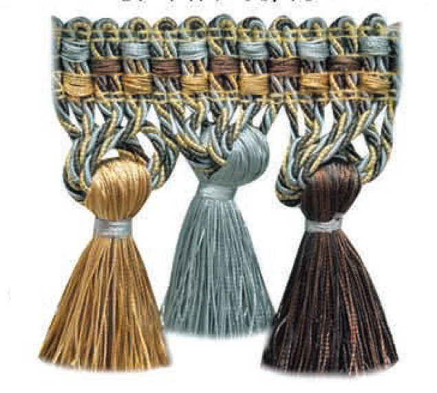 Milante Collection - 4" Tassel Fringe (25 Yard Roll) - BF-1479-11/06 Silver and Rust