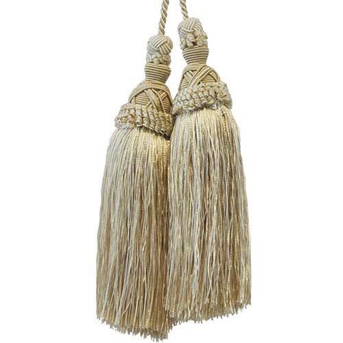 Milante Collection - 8 1/2" Length TASSEL CHAIR TIE - BT-623-24/28 Ivory and Beige