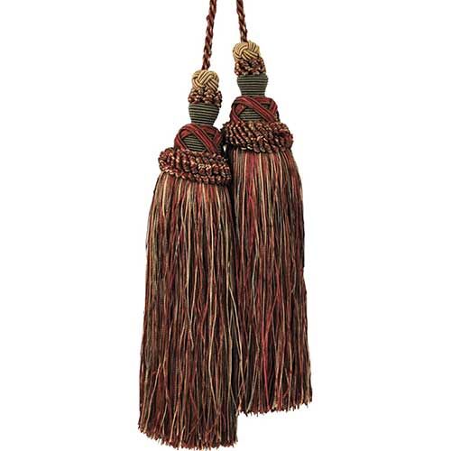 Milante Collection - 8 1/2" Length TASSEL CHAIR TIE - BT-623-88/06 Rust and Grey