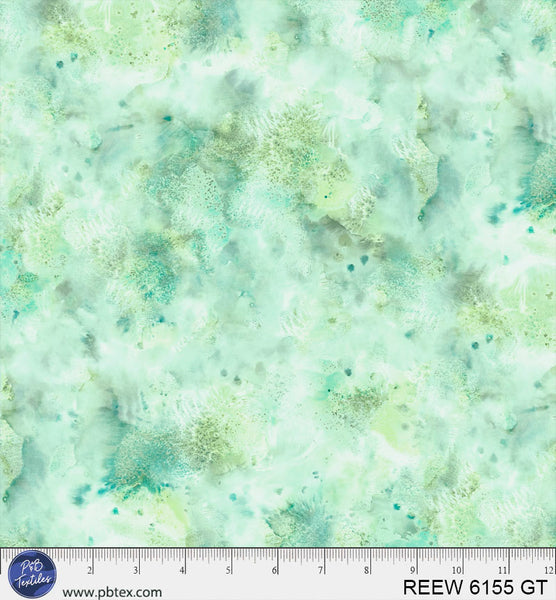 Mint Green Underwater Reef 108" REEW-6155-GT Cotton Wideback Fabric Per Yard
