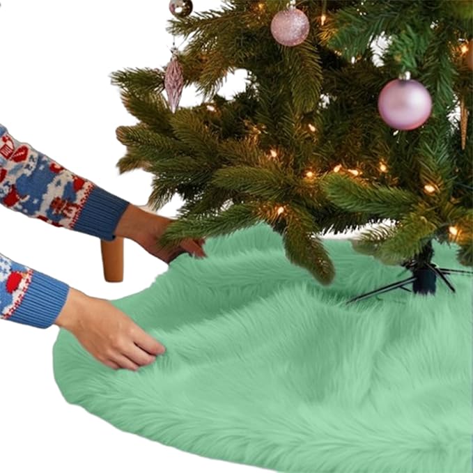 Premium Faux Fur Christmas Tree Skirt – 36 Inch Holiday Decor