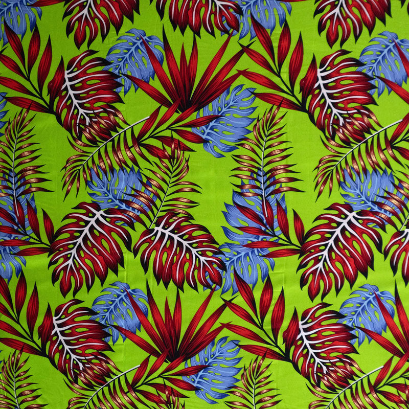 Monstera & Split Leaves Rayon Fabric | Islands Fabric
