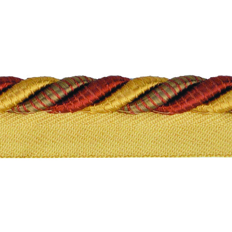 Mulberry Collection - 3/8" Width CORD WITH LIP (25 Yard Roll) - BC-10003-88/61 Dark Brick and Mocha