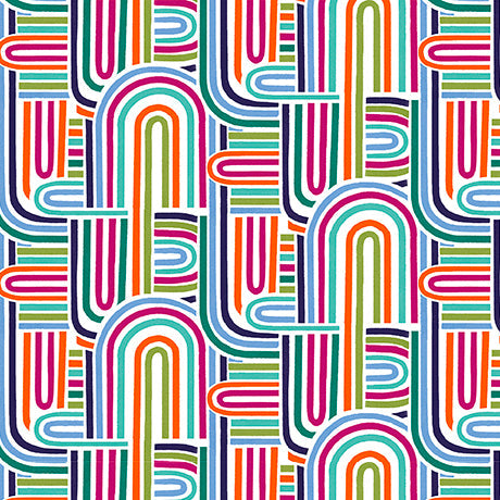 Multi Mingle Arch Geo Cotton 44"/45" Fabric Per Yard