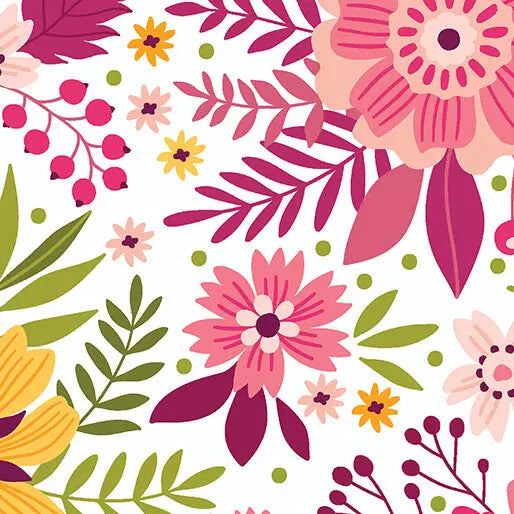 Multi Pink Daybreak Berry Cotton Wideback Fabric per yard