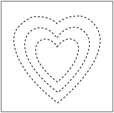 1974 Hearts 3"/5"/7" Stencil