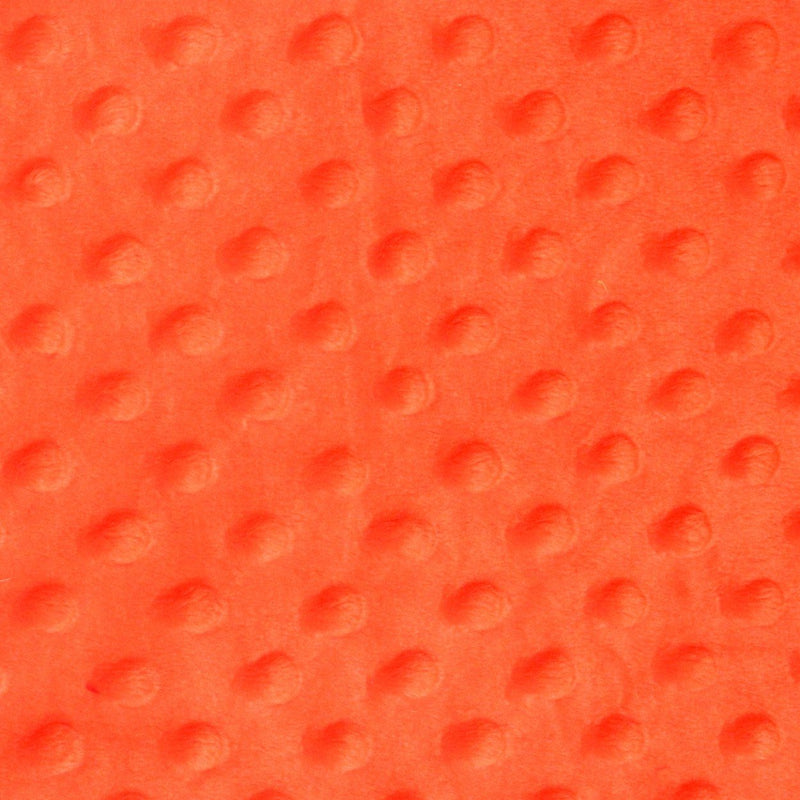 Neon Orange Minky Dimple Dot Fabric