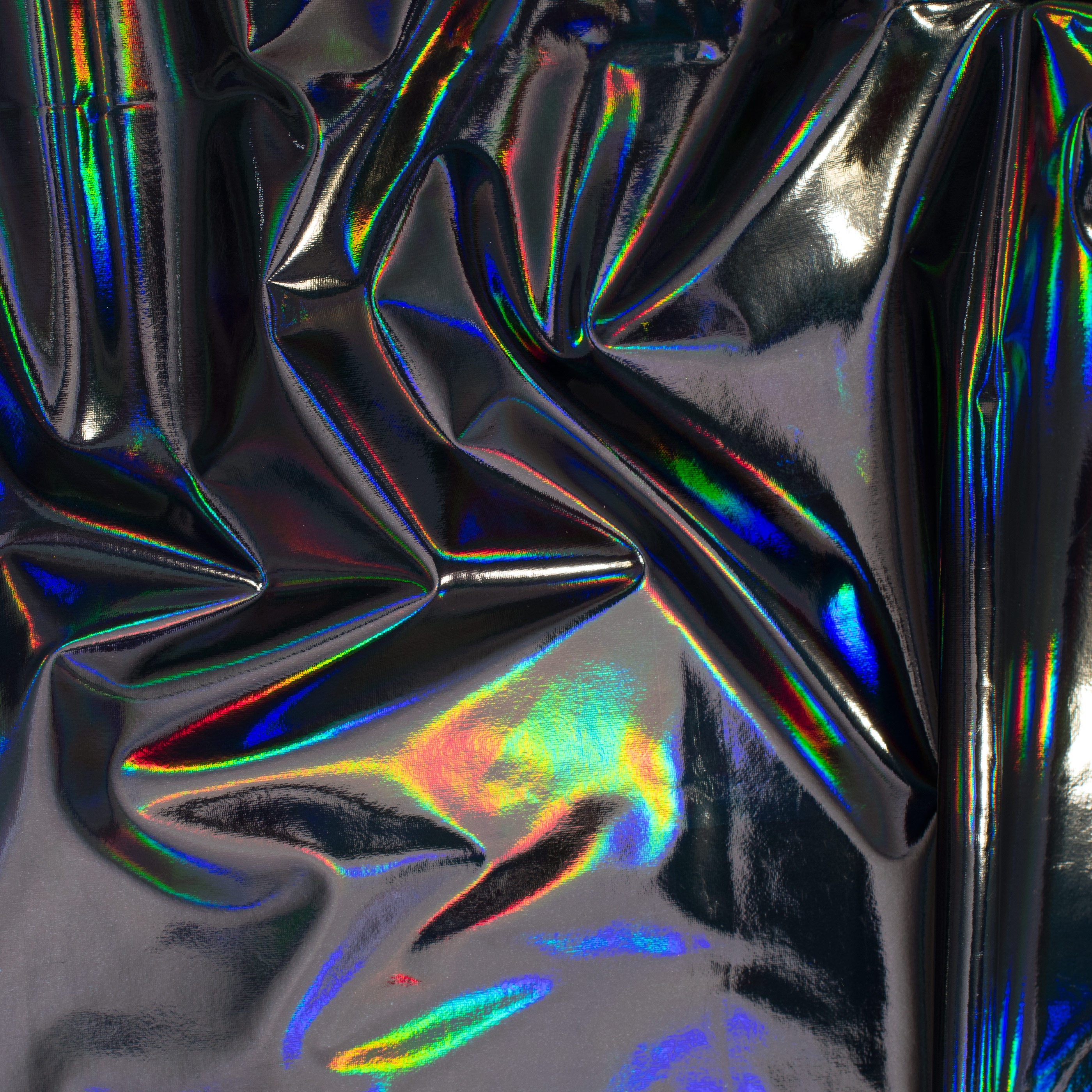 Hologram Vinyl Stretch Polyester Spandex Fabric | Spandex Palace Black