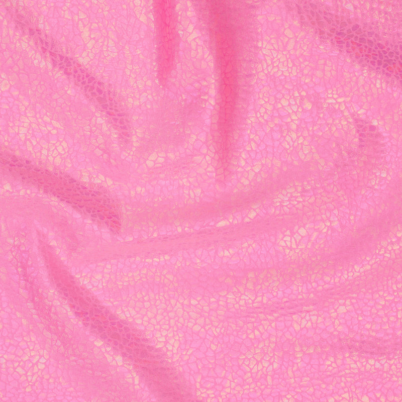 Alligator print Hologram 4 Way Stretch Nylon Spandex Fabric | Spandex Palace Pink Illusion