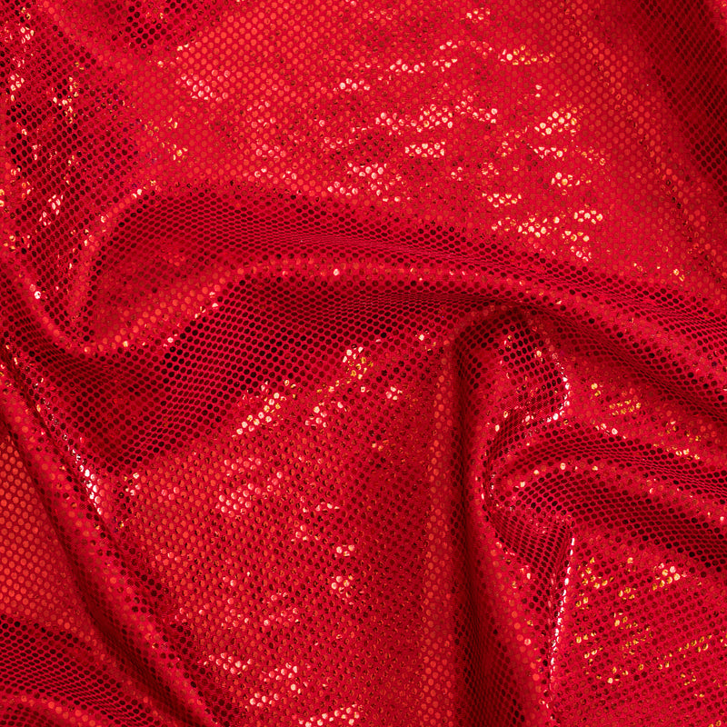 Nylon Spandex Fabric with Shatter Glass Hologram Design | Spandex Palace Red Red