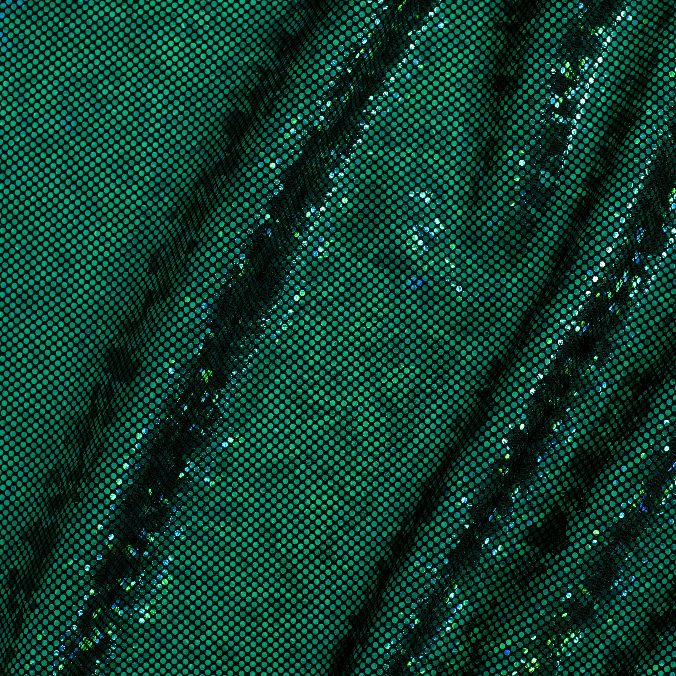 Nylon Spandex Fabric with Shatter Glass Hologram Design | Spandex Palace Black Green