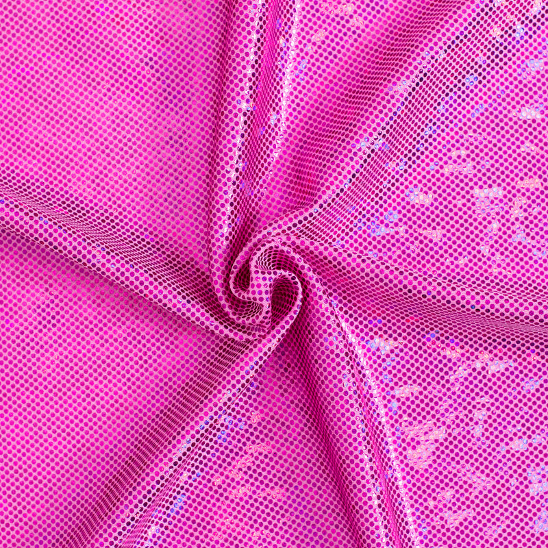 Nylon Spandex Fabric with Shatter Glass Hologram Design | Spandex Palace Bubble Pink