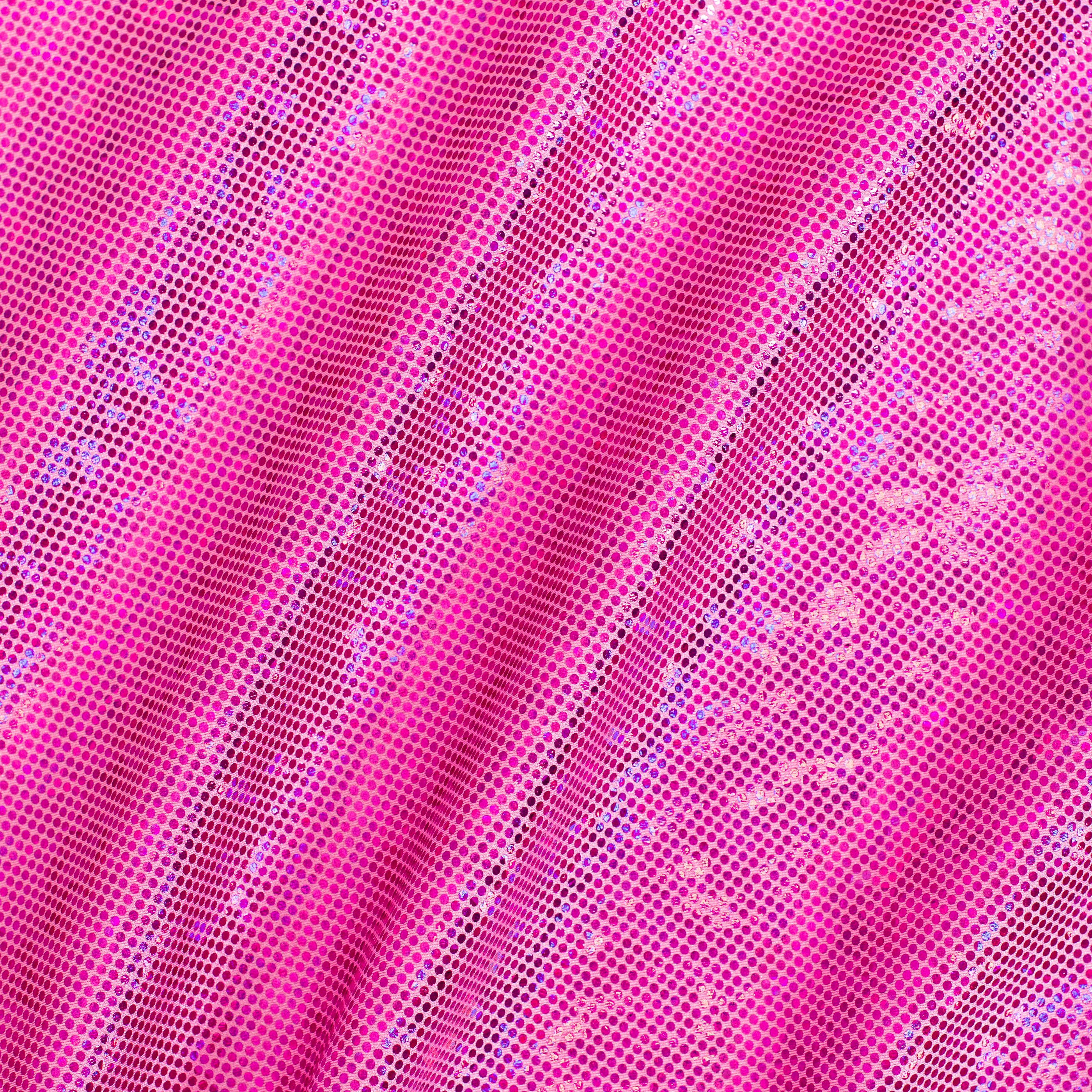 Nylon Spandex Fabric with Shatter Glass Hologram Design | Spandex Palace Bubble Pink