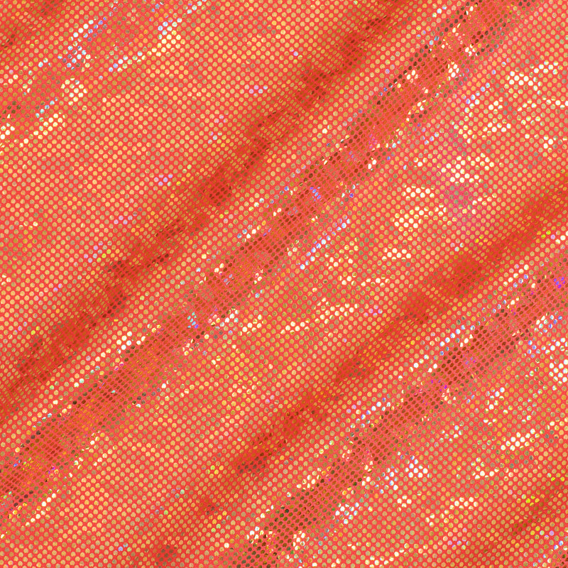 Nylon Spandex Fabric with Shatter Glass Hologram Design | Spandex Palace Coral