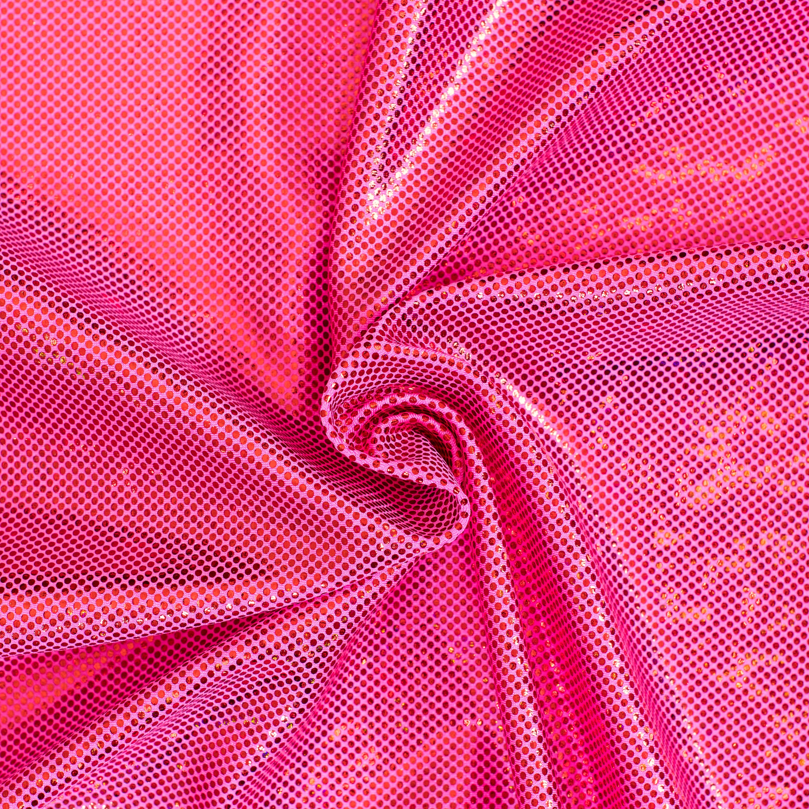 Nylon Spandex Fabric with Shatter Glass Hologram Design | Spandex Palace Hot Pink