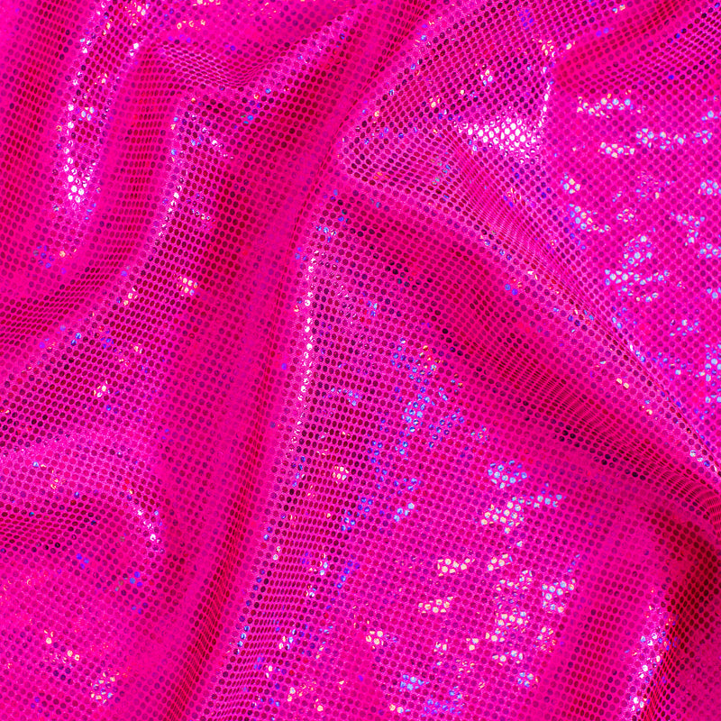 Nylon Spandex Fabric with Shatter Glass Hologram Design | Spandex Palace Pink Fuchsia