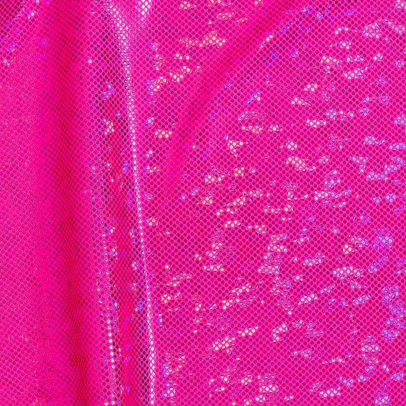 Nylon Spandex Fabric with Shatter Glass Hologram Design | Spandex Palace Pink Fuchsia