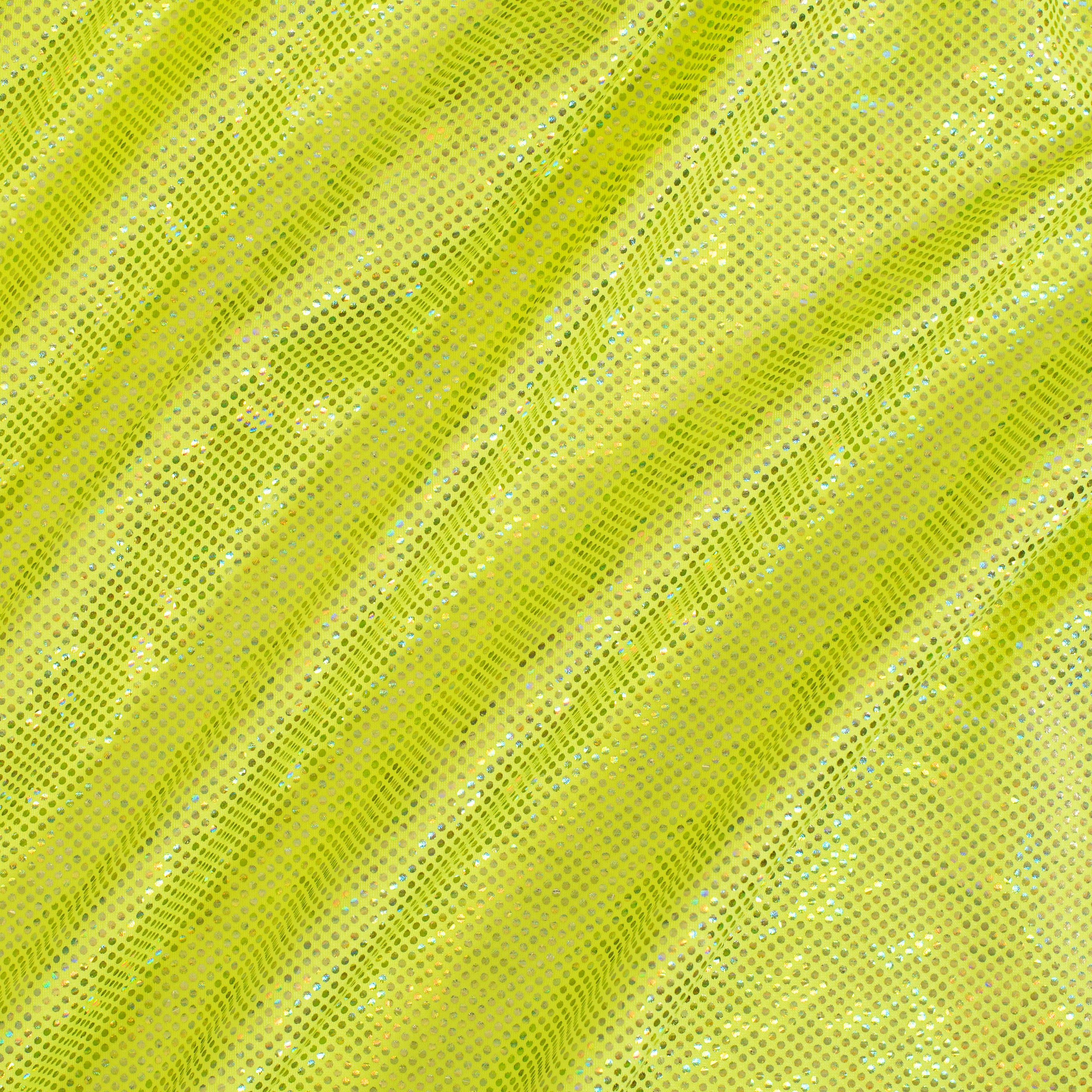 Nylon Spandex Fabric with Shatter Glass Hologram Design | Spandex Palace Lime Lemon