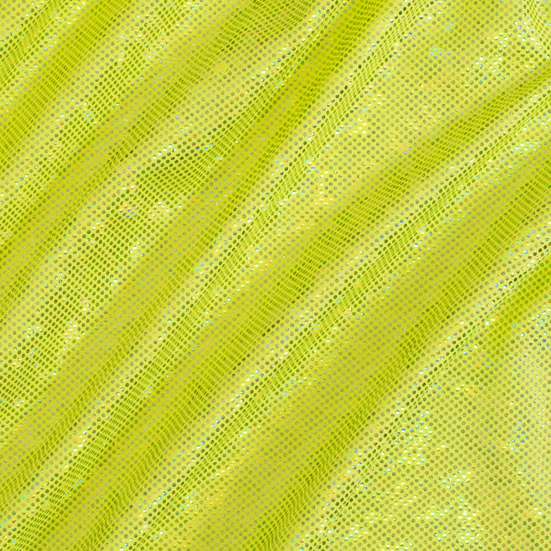 Nylon Spandex Fabric with Shatter Glass Hologram Design | Spandex Palace Lime Lemon