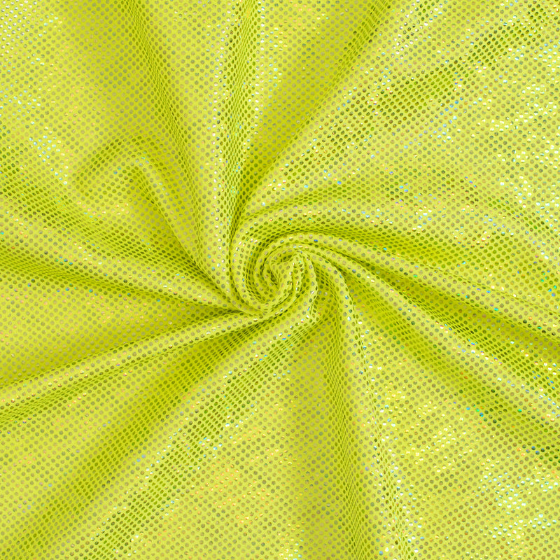 Nylon Spandex Fabric with Shatter Glass Hologram Design | Spandex Palace Lime Lemon