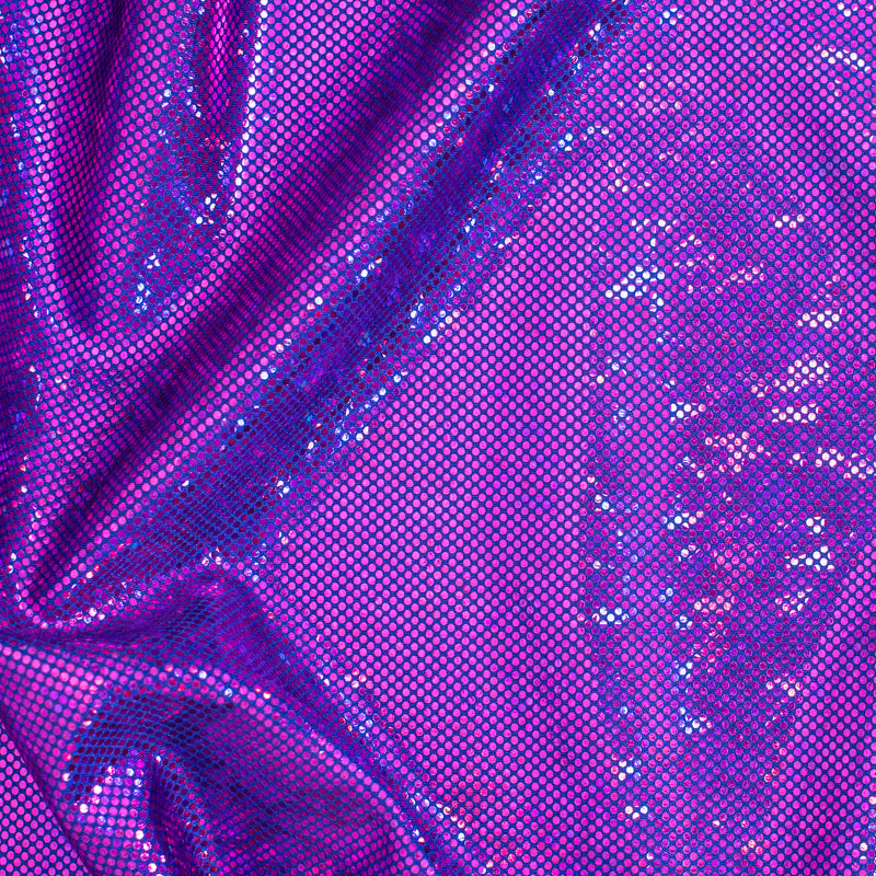 Nylon Spandex Fabric with Shatter Glass Hologram Design | Spandex Palace Purple