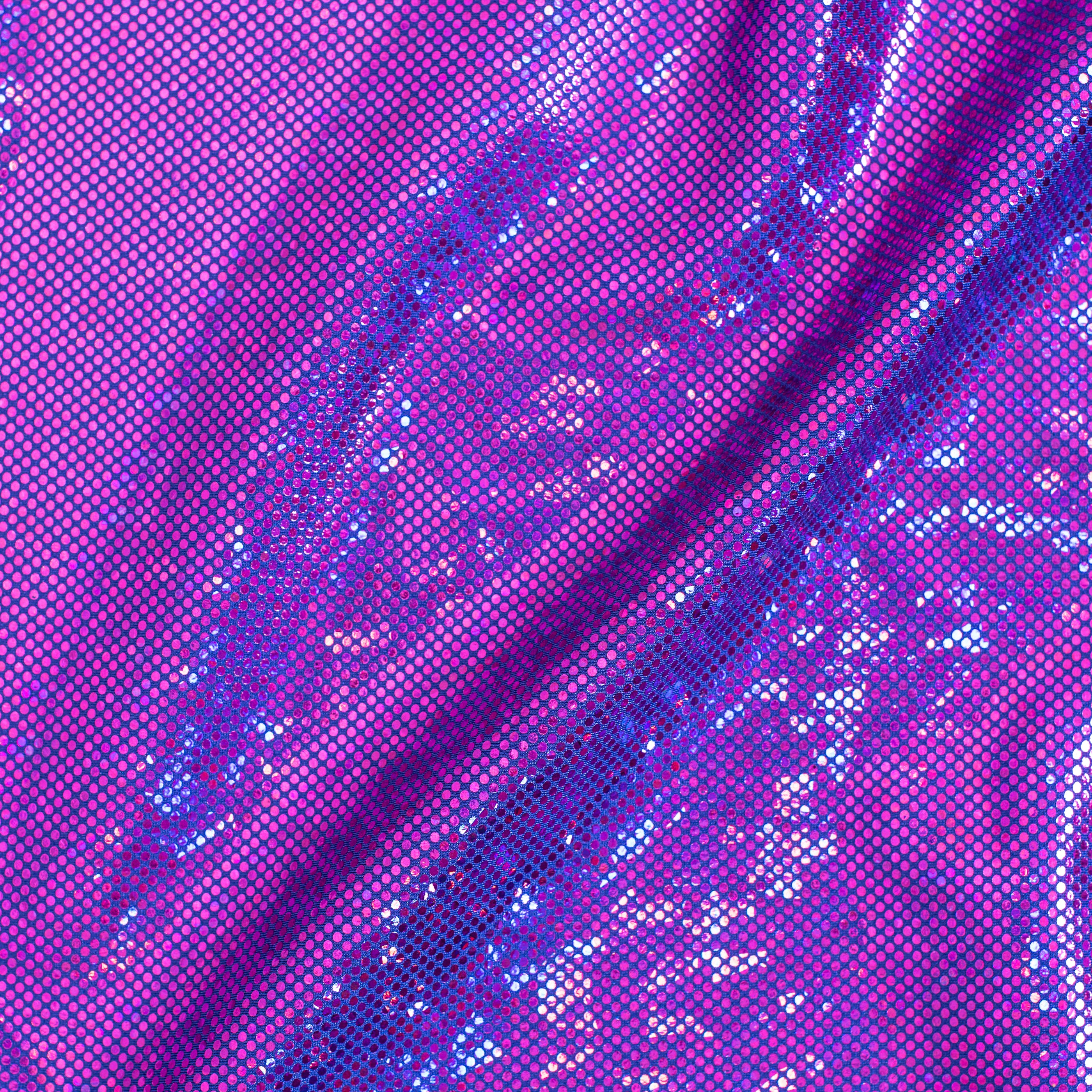 Nylon Spandex Fabric with Shatter Glass Hologram Design | Spandex Palace Purple