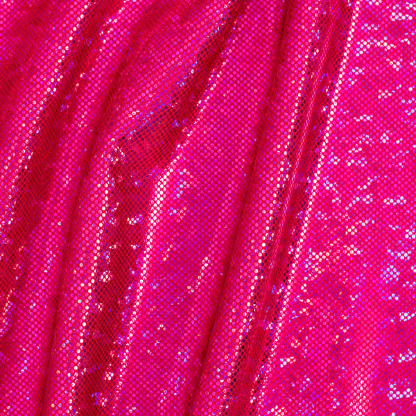 Nylon Spandex Fabric with Shatter Glass Hologram Design | Spandex Palace Red Fuchsia