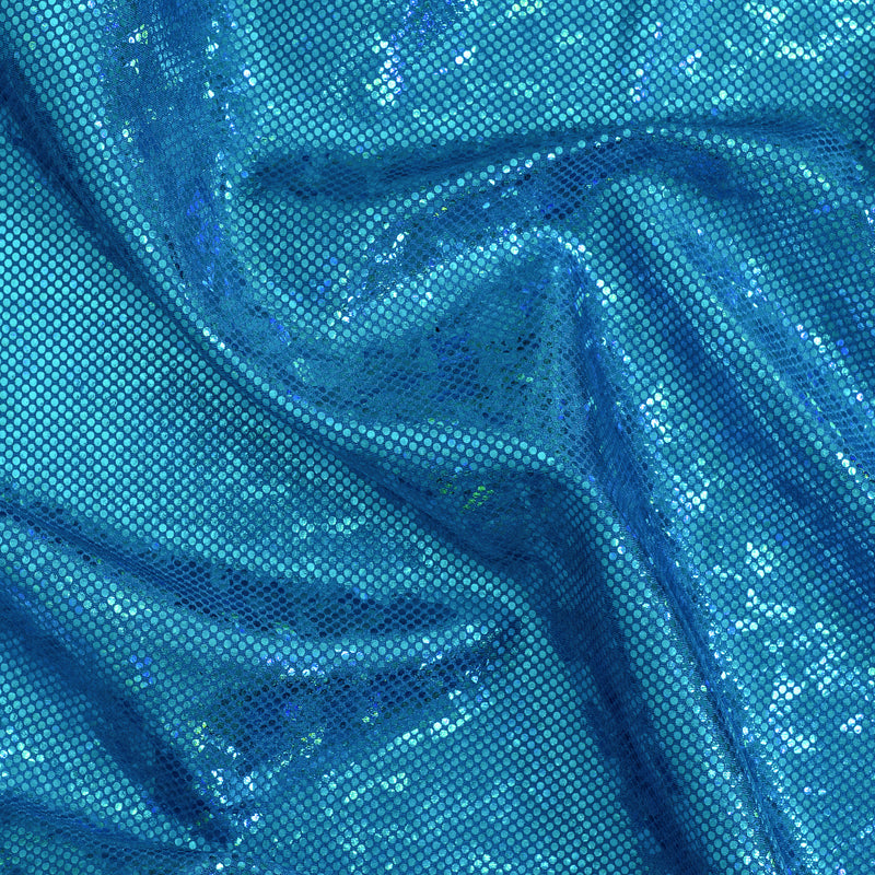 Nylon Spandex Fabric with Shatter Glass Hologram Design | Spandex Palace Turquoise Turquoise 