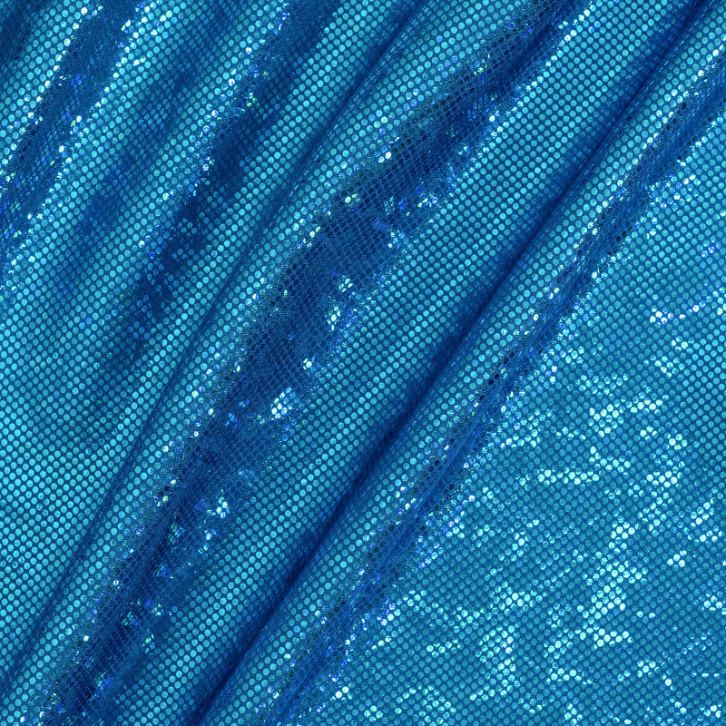 Nylon Spandex Fabric with Shatter Glass Hologram Design | Spandex Palace Turquoise  Turquoise