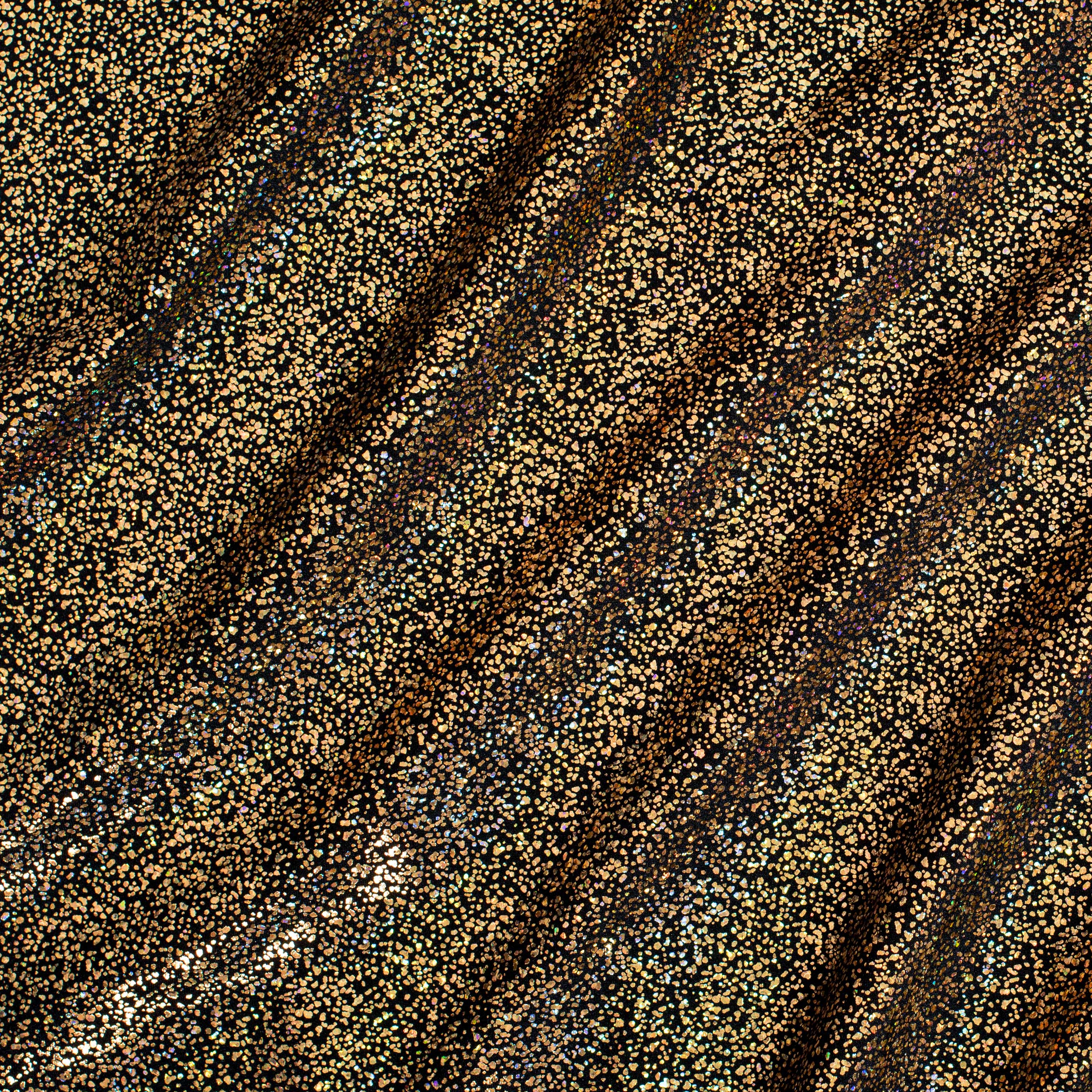 Pebble Hologram Nylon Spandex Tricot Fabric | Spandex Palace Black Gold